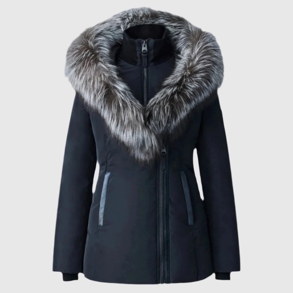 Mackage ADALI-X Down coat with silver fox fur Signature Mackage Collar - Picture 2 of 3